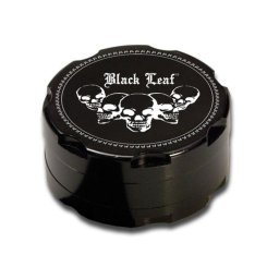 Grinder Black Leaf Skulls in cutie aluminiu negru 2 Parti Ø38mm