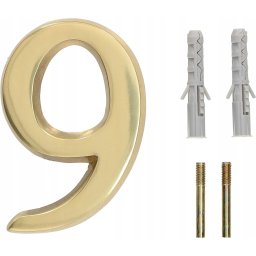 Numărul casei "9" pentru ușă 3d 10cm alamă