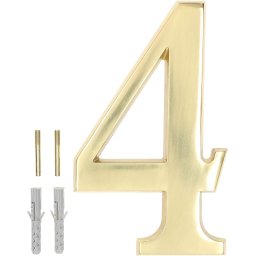Cifră "4" pentru ușa de la ușa casei în alamă 20 cm