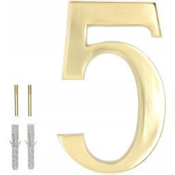 Cifră "5" pentru ușa de la ușa casei în alamă 20 cm