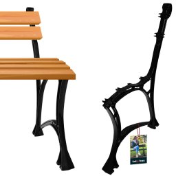 Picior pentru bancă de grădină cu spătar din aluminiu 74x51 cm