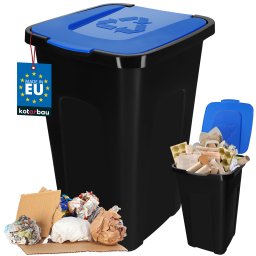 Coș de gunoi cu capac albastru 50 l