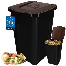Coș de gunoi cu capac maro 50 l