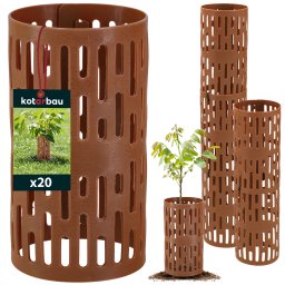 Husa de protecție a trunchiului de copac maro 20 cm set de 20 buc.