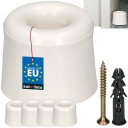 Opritor de ușă din cauciuc alb 27 mm set de 4 buc.