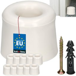 Opritor de ușă din cauciuc alb 27 mm set de 10 buc.