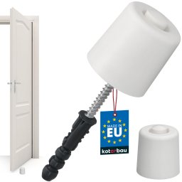 Opritor de ușă din cauciuc alb 43 mm