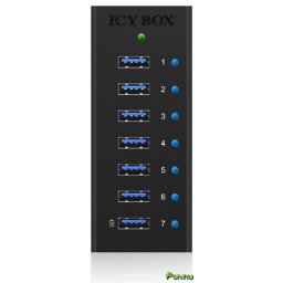 ICY BOX IB-AC618 Active 7-Port USB 3.0 Hub in a robust aluminum enclosure