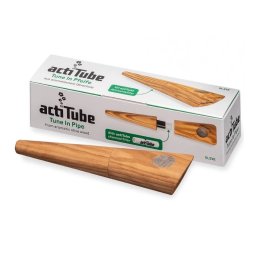 actiTube Pipa lemn Olive pentru Filtre Carbune activ 8mm + Husa 11,5cm