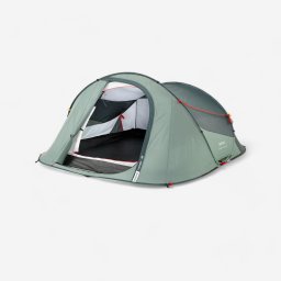 Cort de camping instant 3 locuri, 2 Seconds verde