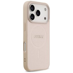 Husa silicon iPhone 17 Pro Max Guess - Saffiano Classic Logo MagSafe (GUHMP17XPSAHMCP) Pink