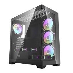 Carcasă pentru computer Darkflash DS900 (negru) + 7 ventilatoare ARGB