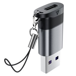 Adaptor Type-C la USB, 10Gbps, 27W, Fast Charging - Acefast (J8) - Metal Gray
