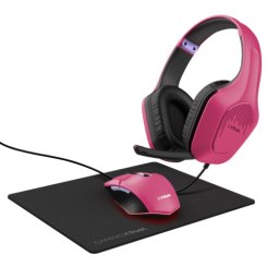 Set Gaming Trust GXT 790P Tridox 25179 | Casti + Mouse + Mousepad, Roz
