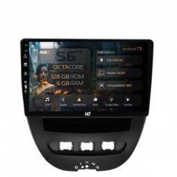 Navigatie Toyota AYGO Citroen C1 (2005-2014) 6GB RAM Android 13 Octacore Slot Sim 4G DSP GPS Wi-FI Carplay Android Auto USB Bluetooth Waze Touchscreen 10.1 Inch