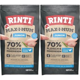 RINTI MAX-I-MUM Junior Chicken hrana uscata caini juniori 2 x 12 kg