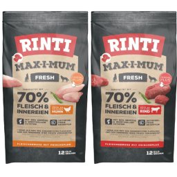 RINTI MAX-I-MUM Beef cu vita 12 kg + Chicken cu pui 12 kg pachet hrana pentru caini