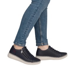 Pantofi dama, piele naturala, Rieker 50965-14, bleumarin
