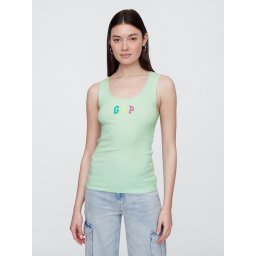 GAP Ribbed Tank Top with Logo - Women's