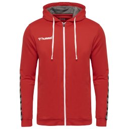 Hummel Bluză cu fermoar sport 'Authentic' gri argintiu / roși aprins / negru / alb