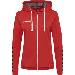 Hummel Bluză cu fermoar sport 'Authentic' gri / roșu / negru / alb