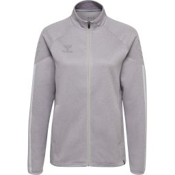 Hummel Bluză cu fermoar sport 'Cima' gri / alb