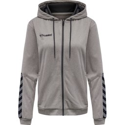 Hummel Bluză cu fermoar sport 'Authentic' gri amestecat / negru
