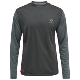 Hummel Tricou funcțional gri închis / roșu deschis / negru
