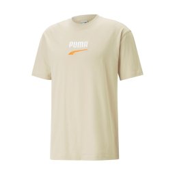 PUMA Tricou funcțional 'Downtown' alb kitt / portocaliu / alb