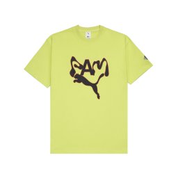 PUMA Tricou verde limetă / roșu / negru