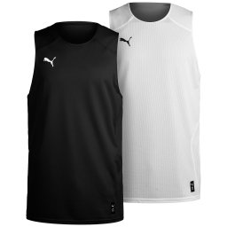 PUMA Tricou funcțional 'Hoops Team Reverse' negru / alb