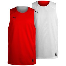 PUMA Tricou funcțional 'Hoops Team Reverse' roșu / negru / alb