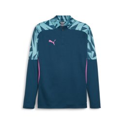 PUMA Tricou funcțional 'Individual Final' cyan / albastru deschis / roz