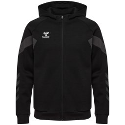 Hummel Bluză cu fermoar sport gri / negru / alb