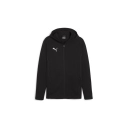 PUMA Bluză cu fermoar sport 'Team Final' negru / alb