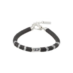 DIESEL Brățară negru / argintiu