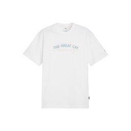 PUMA Tricou albastru deschis / alb