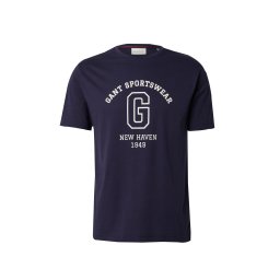 GANT Tricou albastru închis / alb