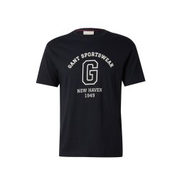 GANT Tricou negru / alb