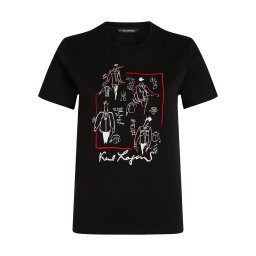 Karl Lagerfeld Tricou roșu / negru / alb