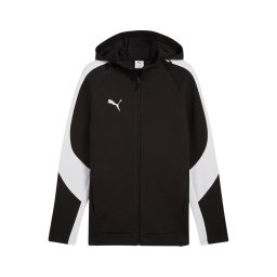 PUMA Bluză cu fermoar sport 'TeamEvostripe' negru / alb