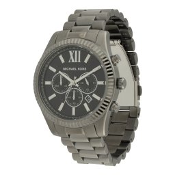 Michael Kors Ceas analogic 'LEXINGTON' gri metalic / negru