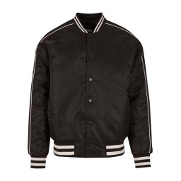 Urban Classics Geacă de primăvară-toamnă 'Racer' negru / alb natural