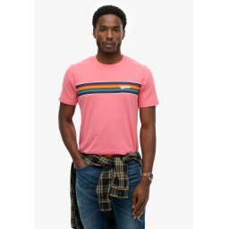 Superdry & Co Tricou albastru închis / verde iarbă / portocaliu / roz deschis