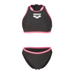 ARENA Costum de baie două piese 'Y-LINE' roz neon / negru / alb