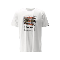 SPALDING Tricou funcțional verde / portocaliu închis / negru / alb