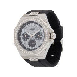 GUESS Ceas analogic 'EMPIRE' negru / argintiu