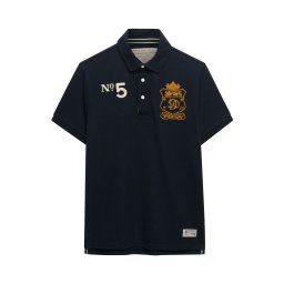 Superdry & Co Tricou albastru marin / portocaliu / alb