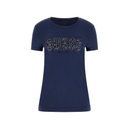 GUESS Tricou bleumarin / argintiu