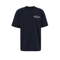WE Fashion Tricou albastru închis / alb